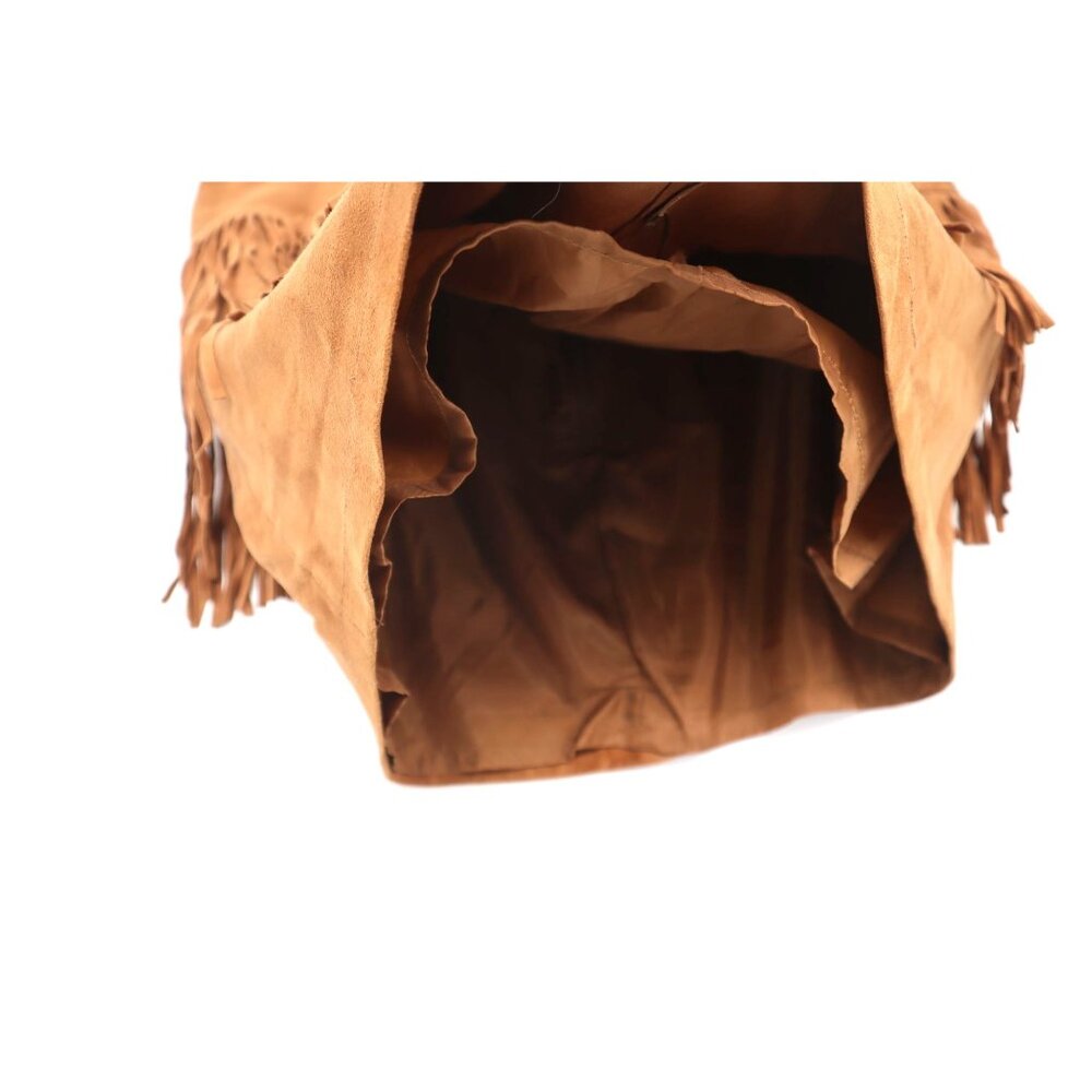 Mango Womens Genuine Leather Fringe Mini Skirt Western Cowgirl Coquette - Picture 5 of 9